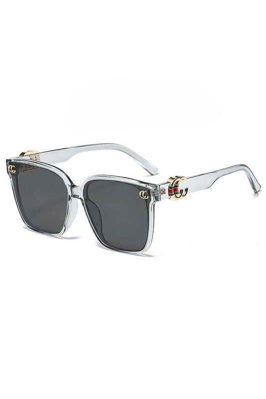 Square Sunglasses with Gold Details