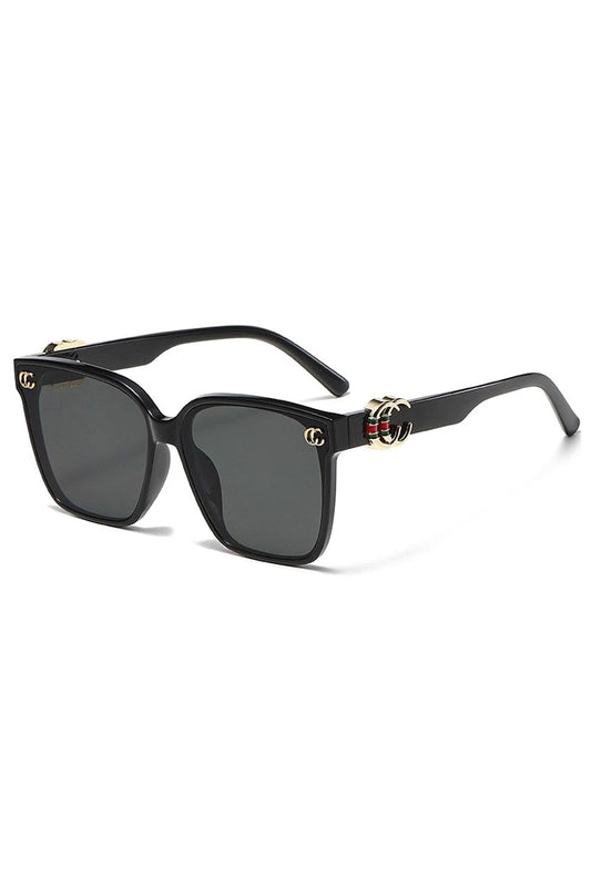Square Sunglasses with Gold Details