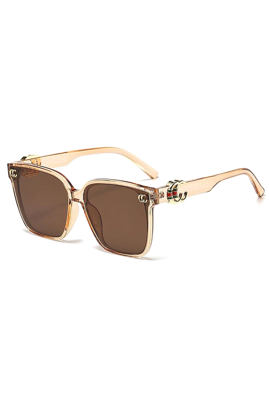 Square Sunglasses with Gold Details