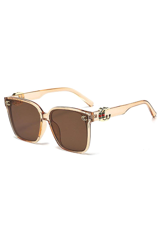 Square Sunglasses with Gold Details
