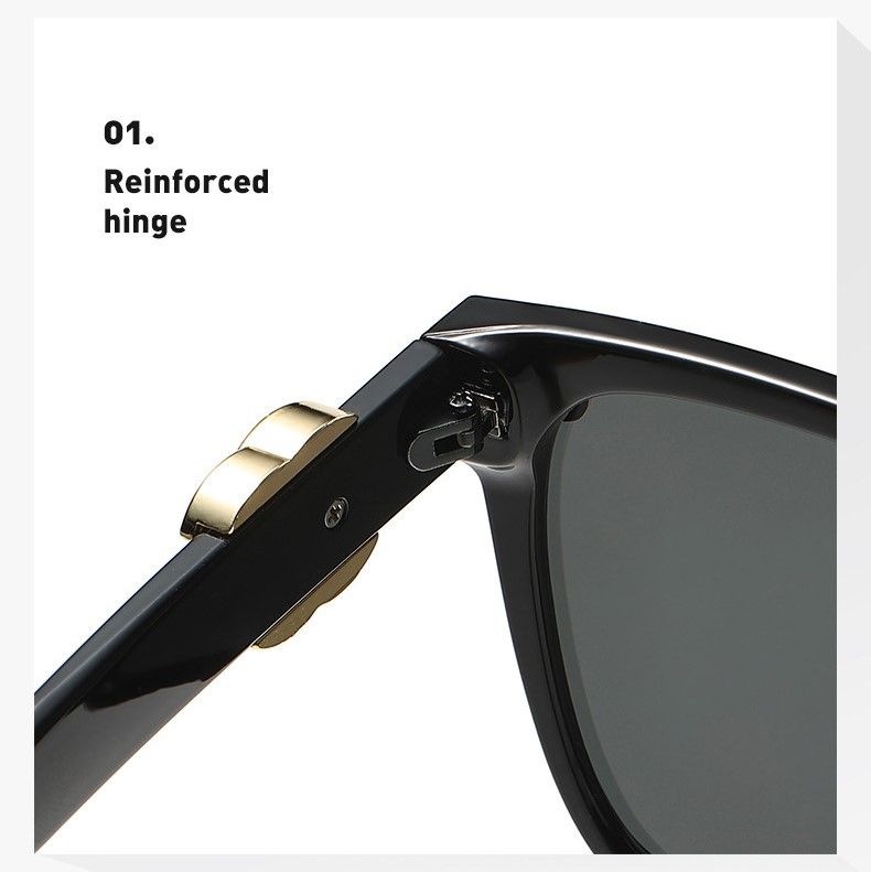 Square Sunglasses with Gold Details