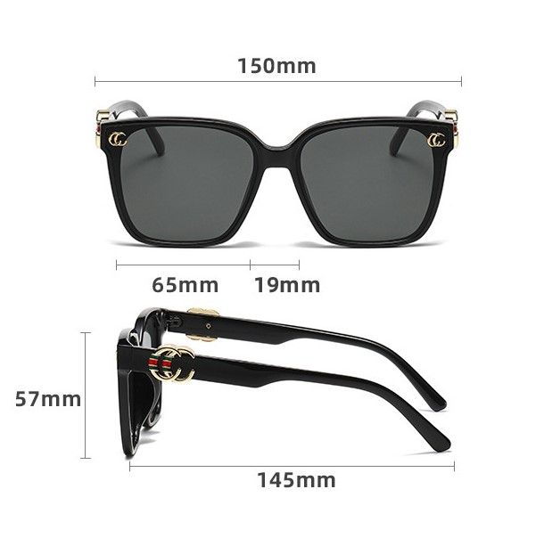 Square Sunglasses with Gold Details